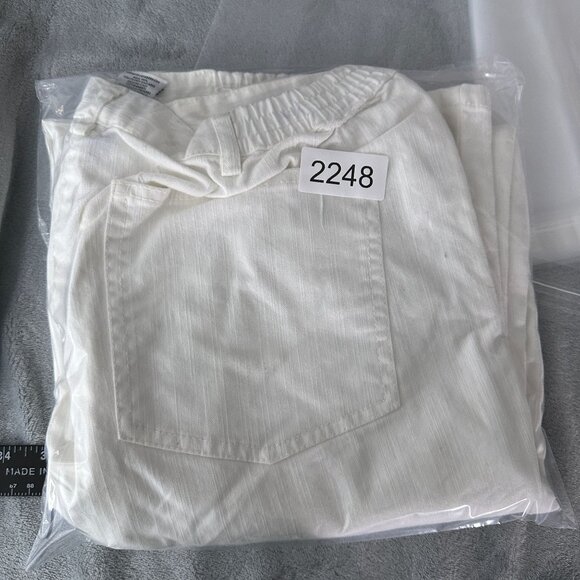 Lark Lane Straight Leg Jeans Womens Size 14 High Rise Stretch White - Picture 12 of 12